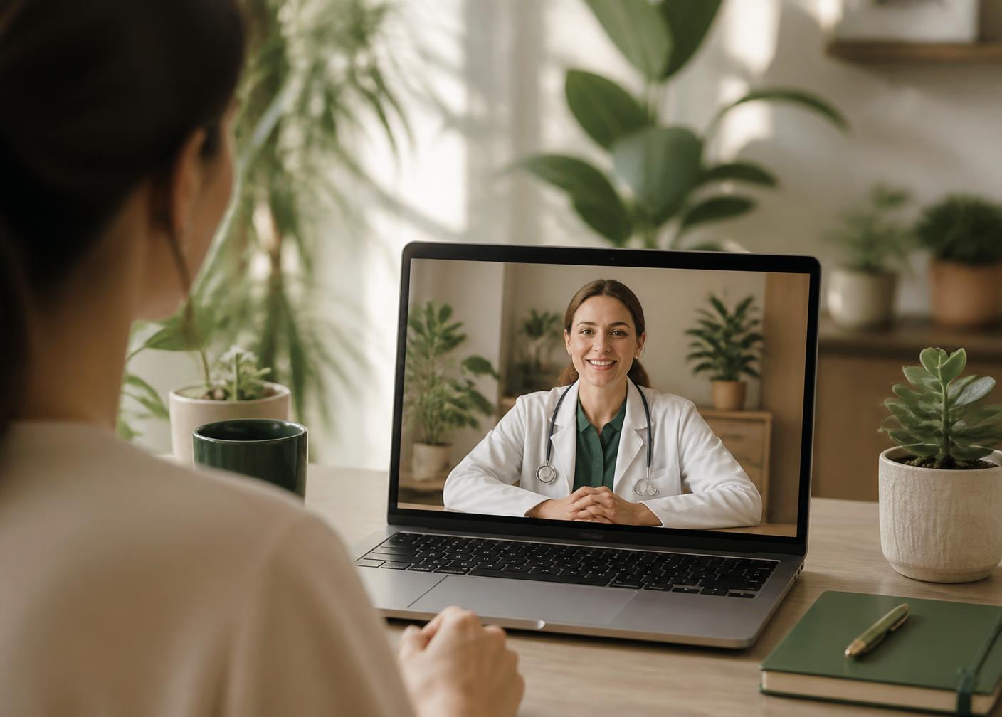 Patient meeting a licensed physician for a telehealth medical evaluation